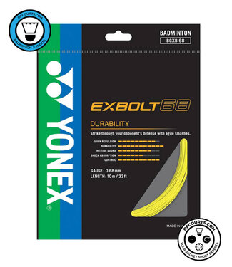 Yonex BG Exbolt 68 Badminton String Yellow