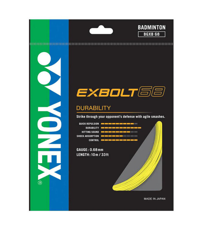 Yonex BG Exbolt 68 Badminton String Yellow