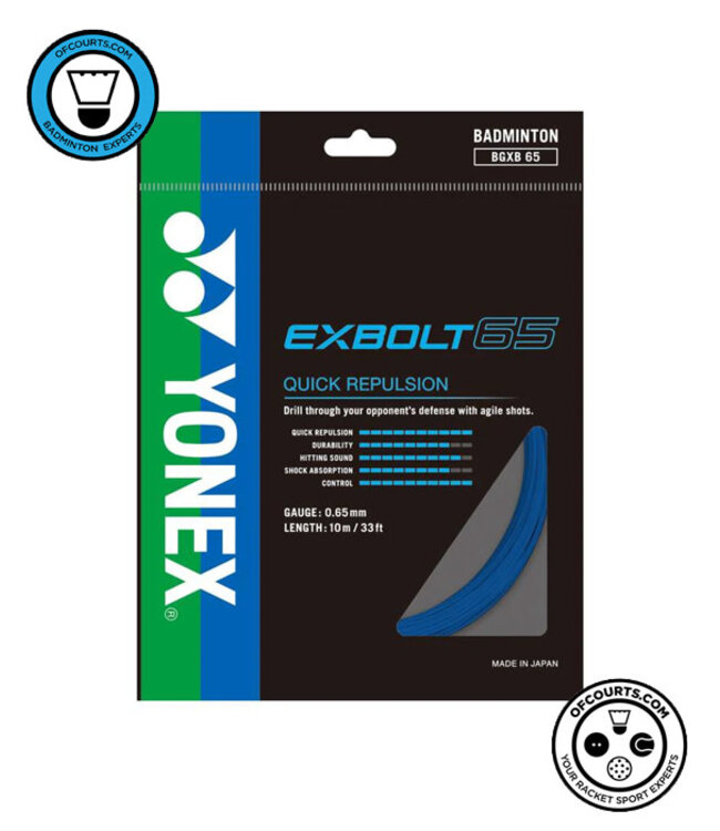 Yonex BG Exbolt 65 Badminton String - Blue