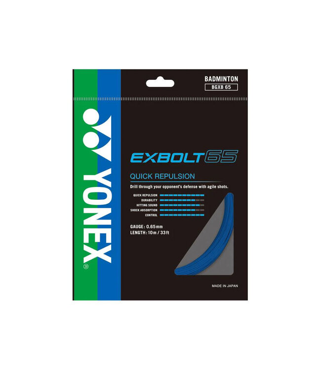 Yonex BG Exbolt 65 Badminton String - Blue