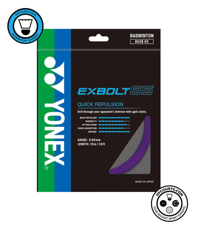 Yonex BG Exbolt 65 Badminton String - Purple