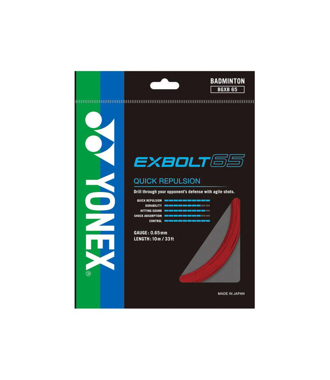 Yonex BG Exbolt 65 Badminton String - Red