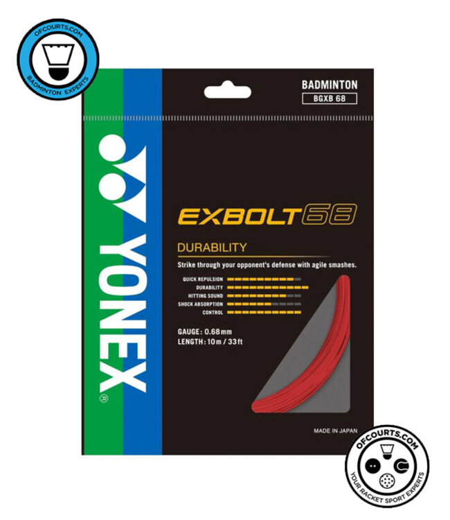 Yonex BG Exbolt 68 Badminton String - Flash Red
