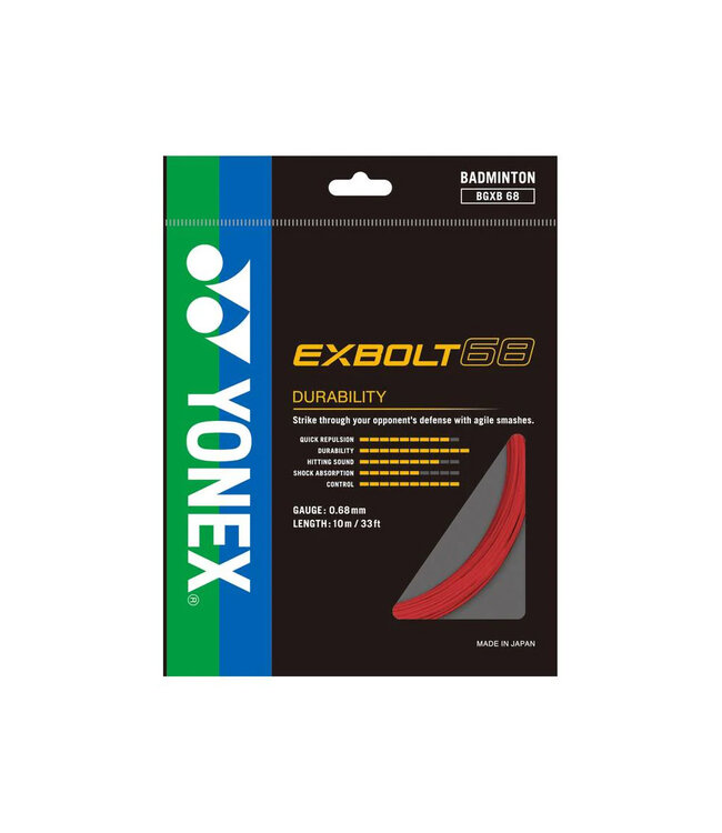 Yonex BG Exbolt 68 Badminton String - Flash Red