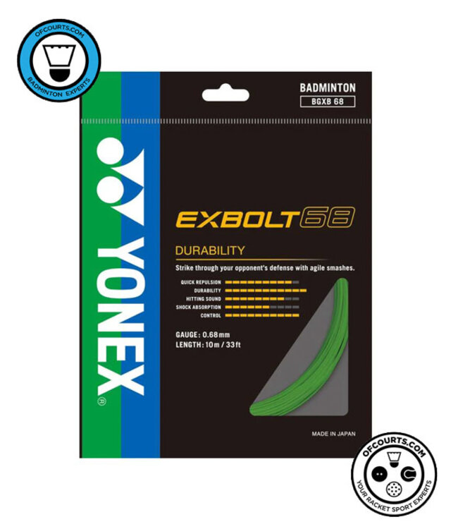 Yonex BG Exbolt 68 Badminton String - Lime Green
