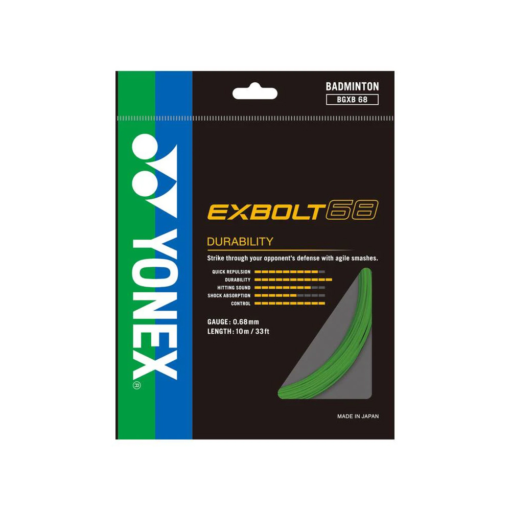 Yonex BG Exbolt 68 Badminton String Lime Green Of Courts