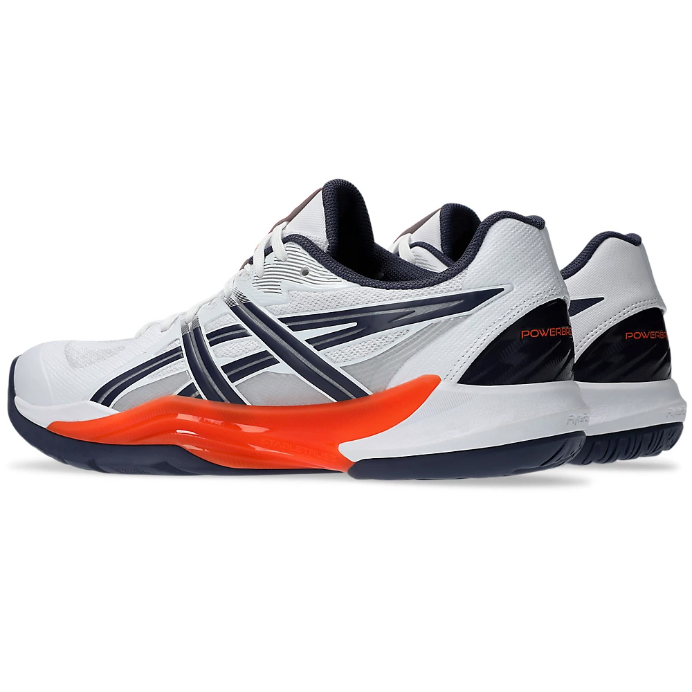 Asics Powerbreak FF Men's Indoor Shoe - White/Nova Orange - Of Courts