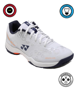 Yonex Power Cushion Strider Beat Men's Indoor Shoe - White/Orange