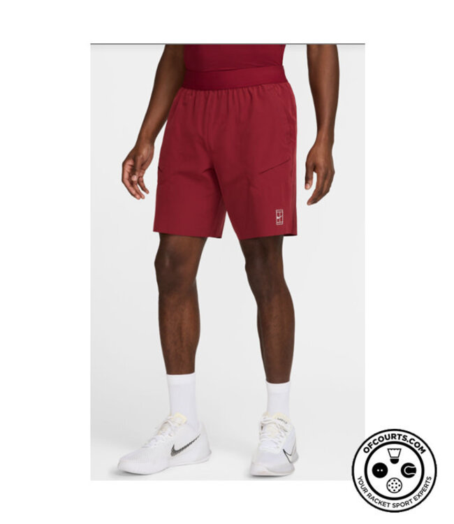NIke Court DF Advantage 8in Short - Team Red/White