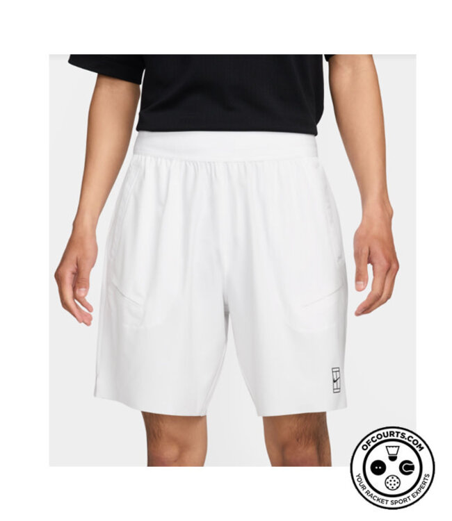 NIke Court DF Advantage 8in Short - White