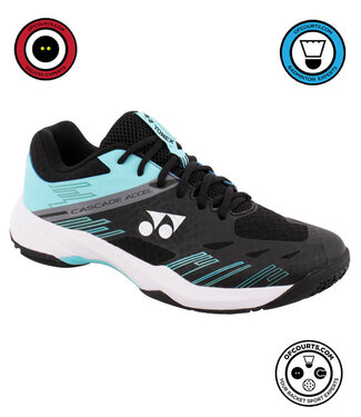 Yonex Power Cushion Cascade Accel WIDE Men's Indoor Shoe - Black/Ice Blue