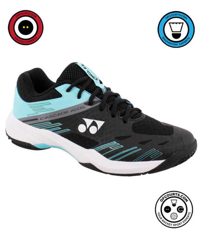 Yonex Power Cushion Cascade Accel WIDE Men's Indoor Shoe - Black/Ice Blue