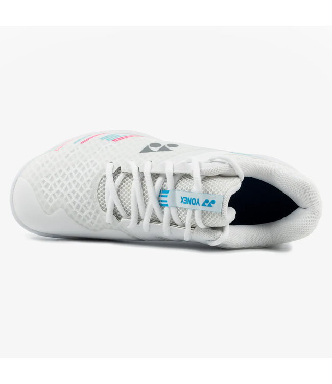 Yonex Power Cushion Cascade Accel WIDE Women's Indoor Shoe - White/Sky Blue