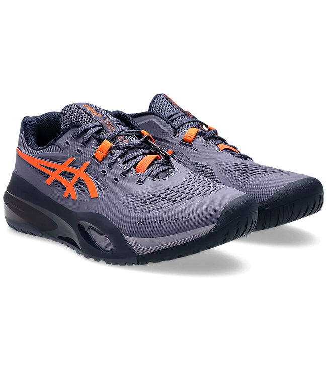 Asics Gel Resolution X Wide Men's Tennis Shoe - Greyish Purple/Nova Orange