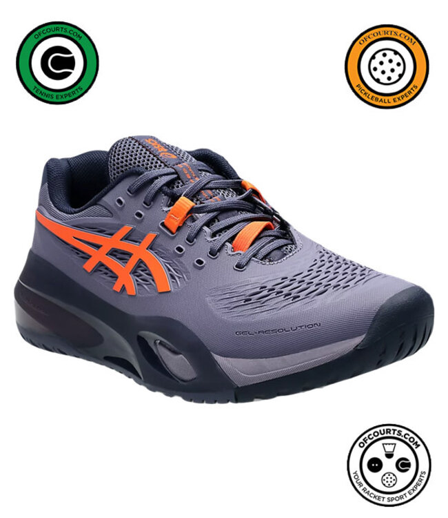 Asics Gel Resolution X Wide Men's Tennis Shoe - Greyish Purple/Nova Orange