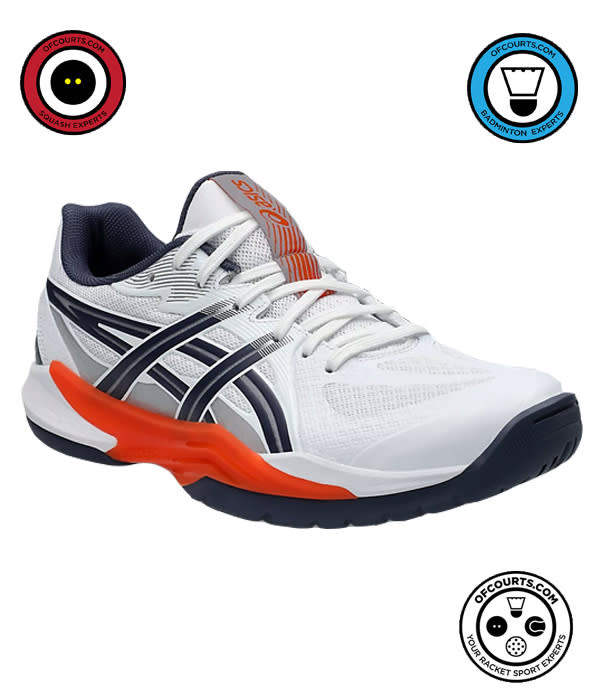 Asics Powerbreak FF Men's Indoor Shoe - White/Nova Orange - Of Courts