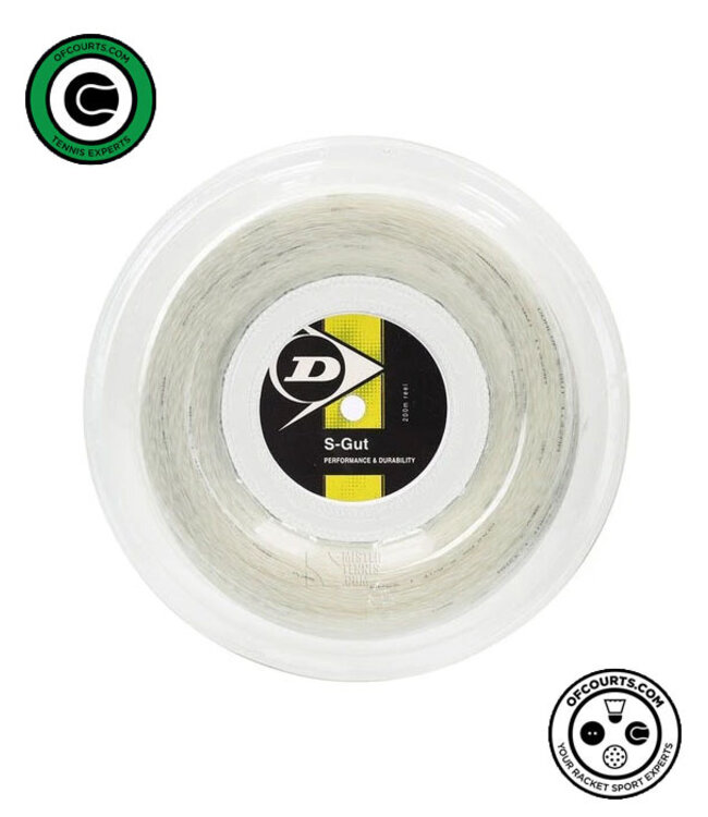 Dunlop Synthetic Gut 16 Tennis String Reel - White