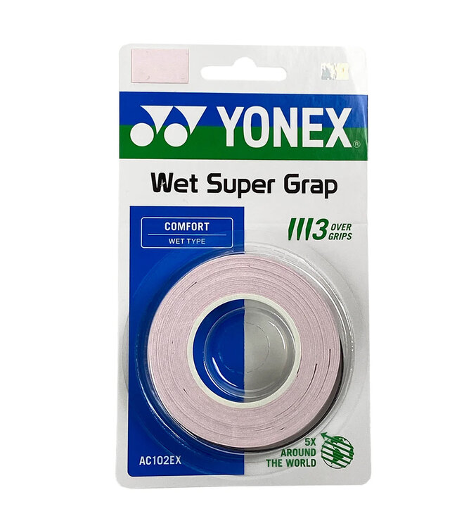 Yonex Wet Super Grap 3 Pack - Mist Pink