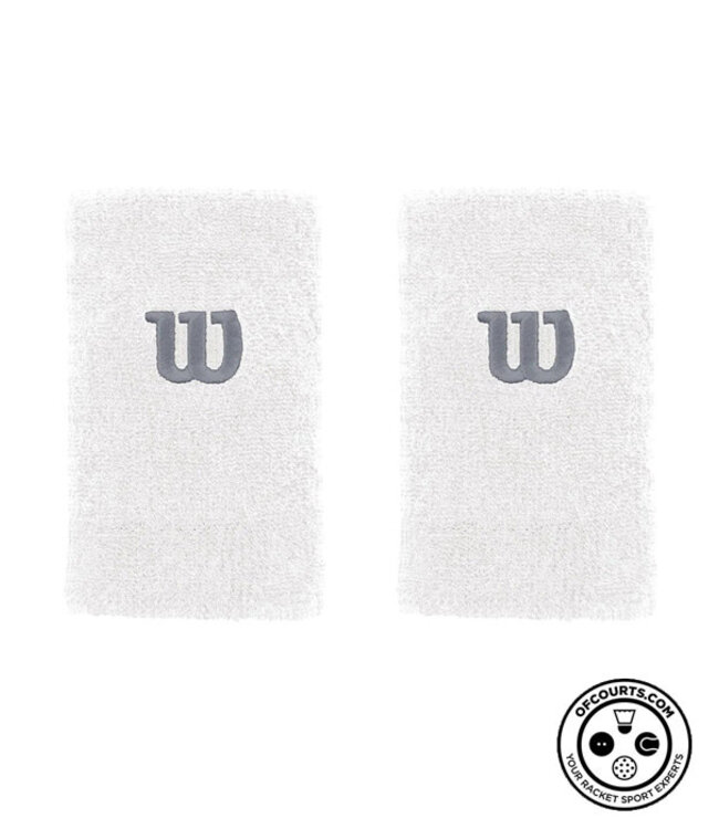 Wilson Extra Wide W Wristband - White