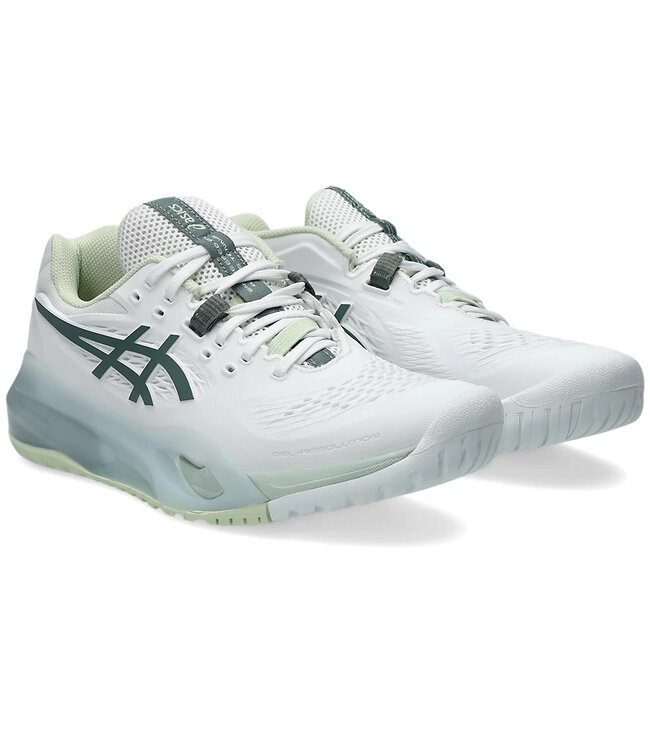 Asics Gel Resolution X Wide Women's Tennis Shoe - White/Monument Blue