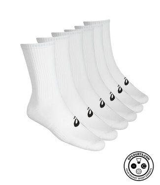 Asics 6PPK Crew Socks - White
