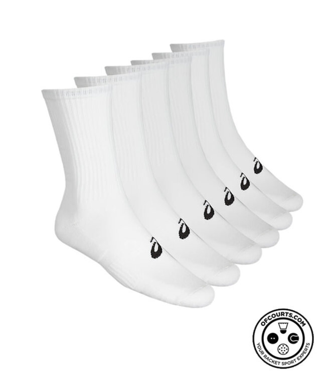 Asics 6PPK Crew Socks - White