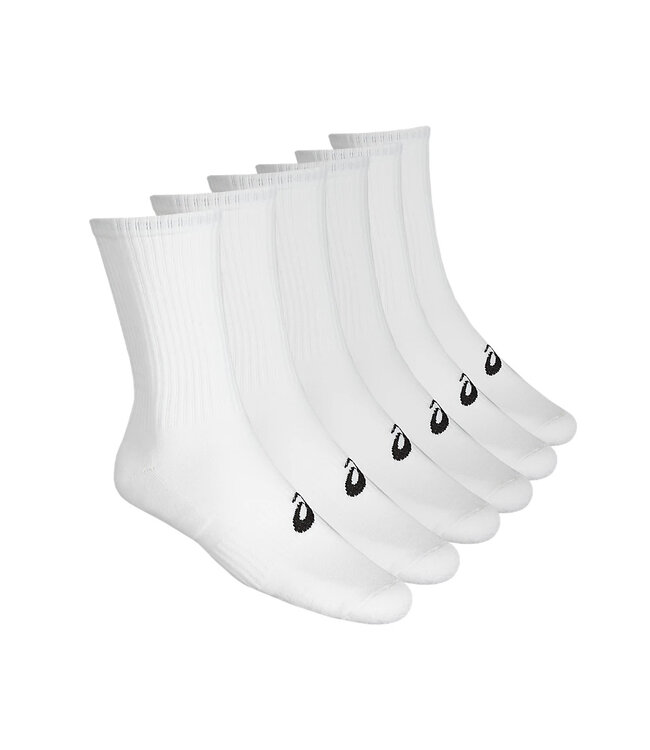 Asics 6PPK Crew Socks - White