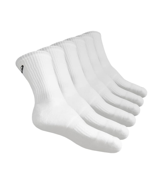 Asics 6PPK Crew Socks - White