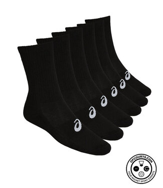 Asics 6PPK Crew Socks - Performance Black