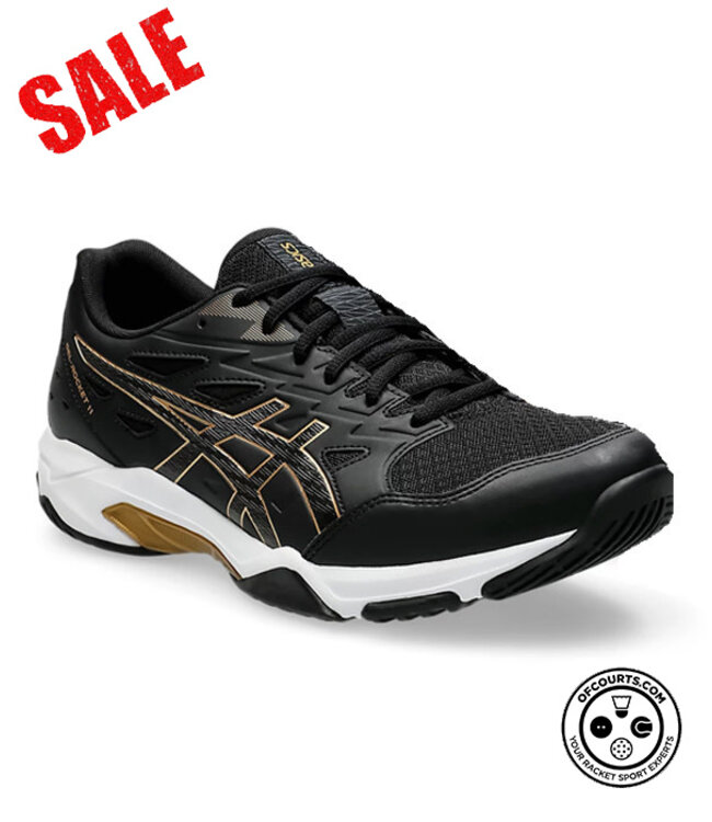 Asics Gel Rocket 11 Wide Men's Indoor Shoe - Black/Pure Gold @ Lowest Price