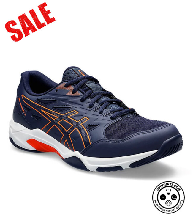 Asics Gel Rocket 11 Men's Indoor Shoe 2 E Wide - Peacoat/Shocking Orange