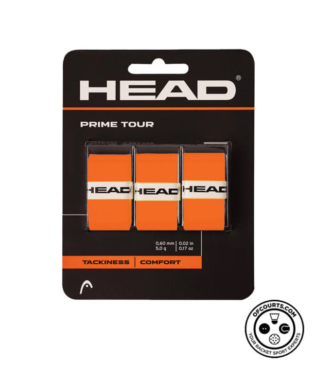 Head Prime Tour Overgrip- 3 pack Orange