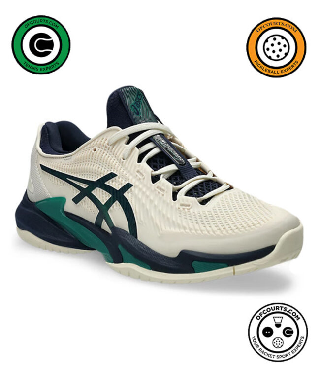 Asics Court FF 3 Men's Tennis Shoe - Cream/Jasper Green