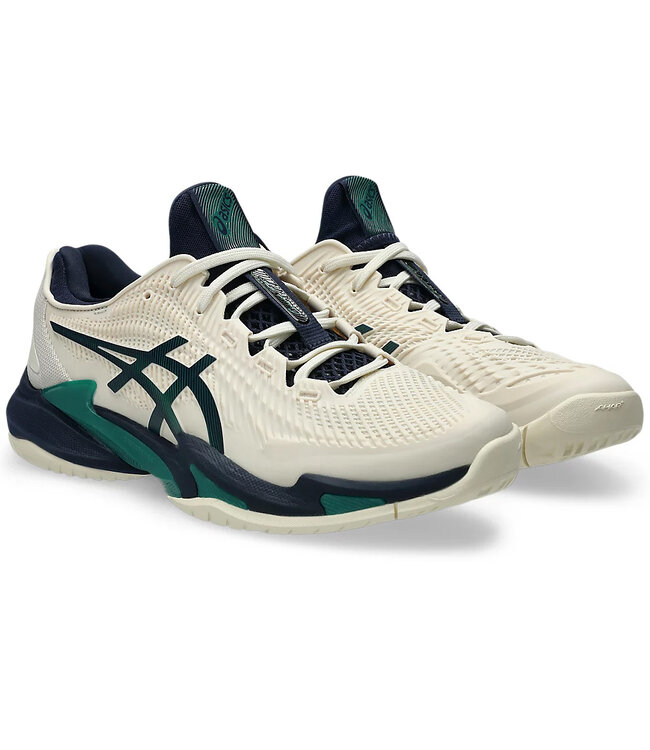 Asics Court FF 3 Men's Tennis Shoe - Cream/Jasper Green