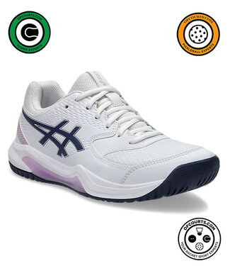 Asics Gel Dedicate 8 Women's Tennis Shoe - White/Indigo Fog