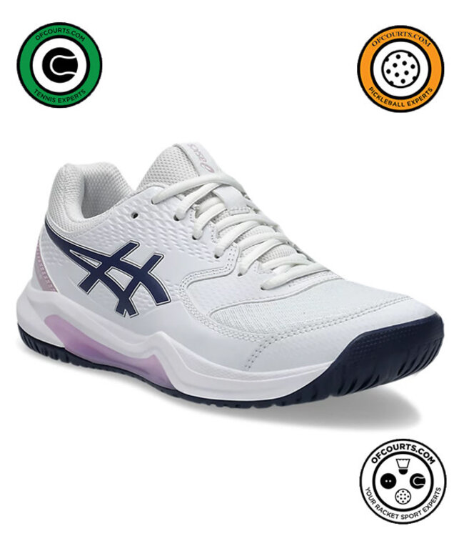 Asics Gel Dedicate 8 Women's Tennis Shoe - White/Indigo Fog