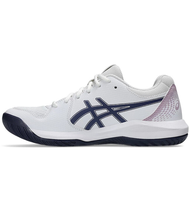 Asics Gel Dedicate 8 Women's Tennis Shoe - White/Indigo Fog