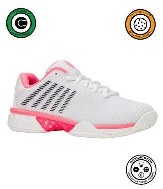 K-Swiss Hypercourt Express 2 Women's Shoe Wide - White/Neon Pastel Pink