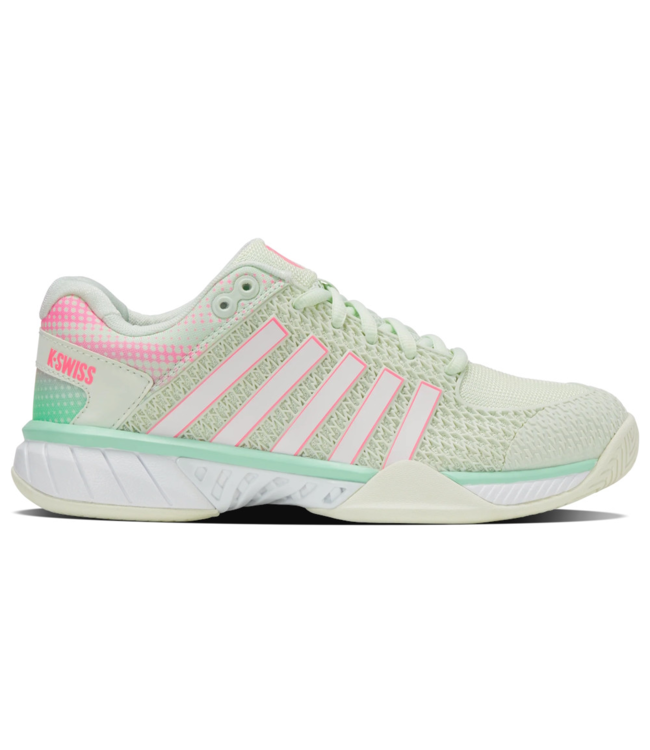 K-Swiss Express Light Wide Pickleball Women's Shoe - Ice/Honeydew/Neon Pastel Pink