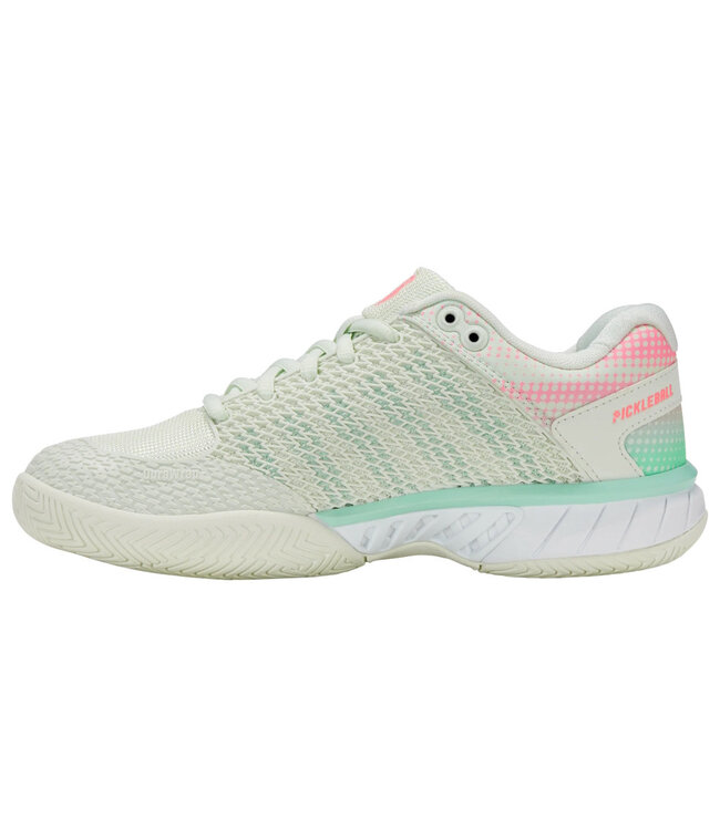K-Swiss Express Light Wide Pickleball Women's Shoe - Ice/Honeydew/Neon Pastel Pink