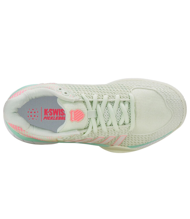 K-Swiss Express Light Wide Pickleball Women's Shoe - Ice/Honeydew/Neon Pastel Pink