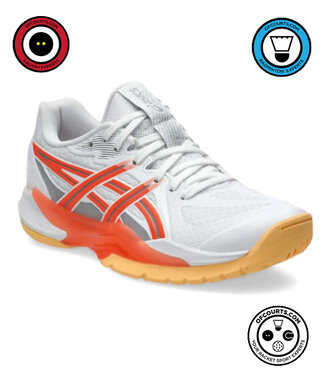 Asics Powerbreak FF Women's Indoor Shoe - White/Vivid Coral