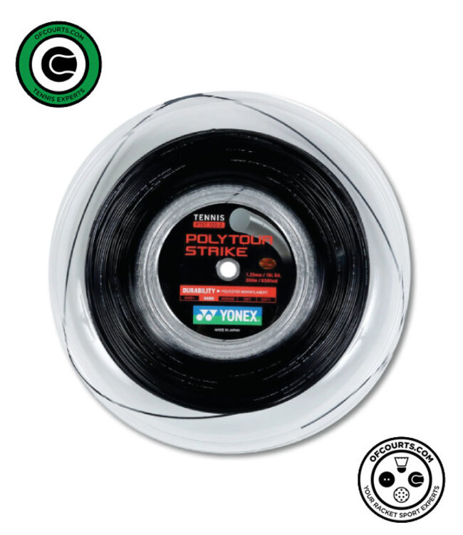Yonex PolyTour Strike 17/1.20 Tennis String Reel - Cool Black