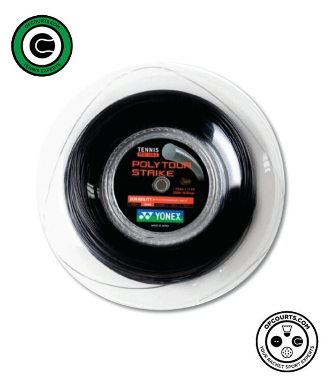 Yonex PolyTour Strike 16/1.25 Tennis String Reel - Cool Black