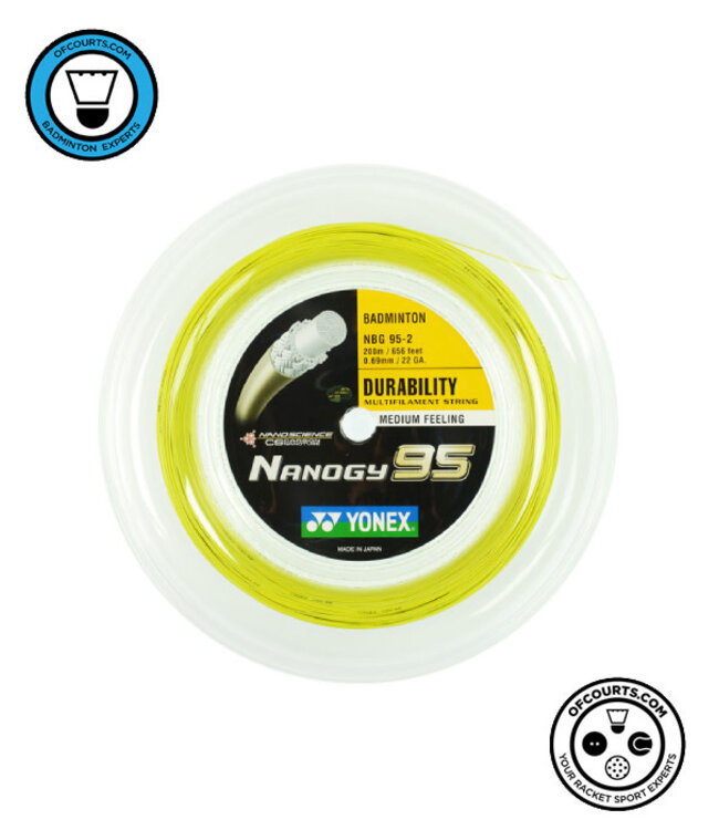 Yonex Nanogy 95 Badminton String Reel - Flash Yellow