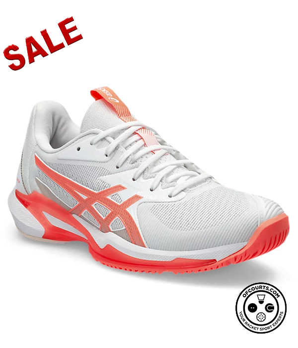 Asics Solution Speed FF 3 Women's Shoe - White/Sun Coral - Of Courts