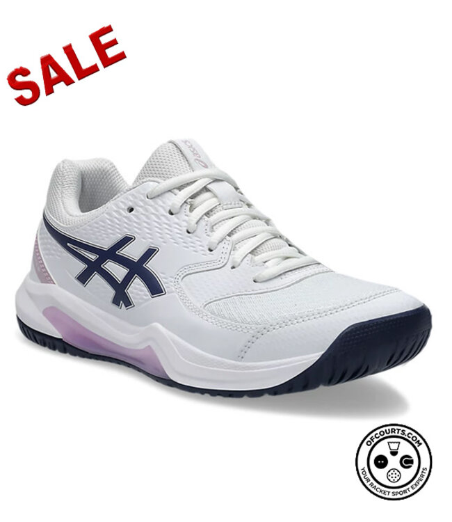Asics Gel Dedicate 8 Women's Tennis Shoe - White/Indigo Fog