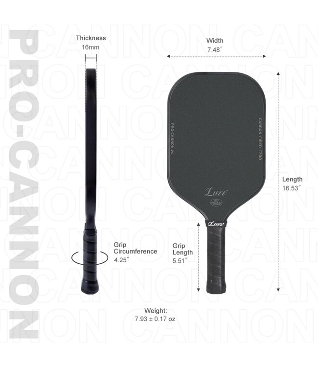 Luzz Cannon Paddle T700 Carbon Friction Surface - Thermoformed