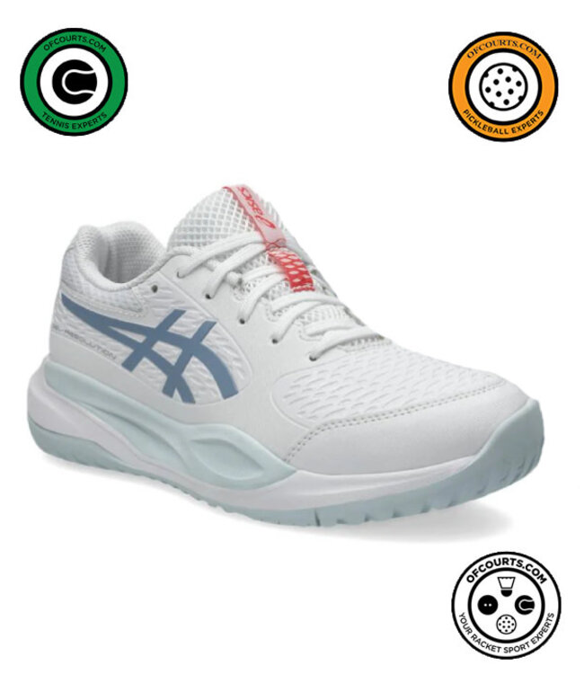 Asics Gel Resolution X GS Tennis Shoe - White/Grey Blue