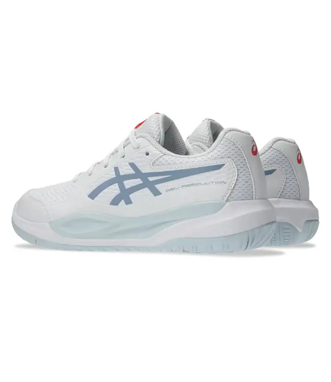 Asics Gel Resolution X GS Tennis Shoe - White/Grey Blue